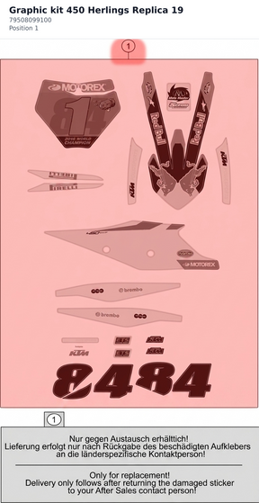 Diagram preview: Graphic kit 450 Herlings Replica 19 (79508099100)