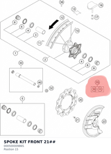 Diagram preview: SPOKE KIT FRONT 21## (00050000986S)