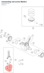 Diagram preview: Connecting rod screw MJ10x1 (A60030013100)