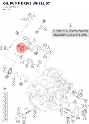 Diagram preview: OIL PUMP DRIVE WHEEL 07 (75032050001)