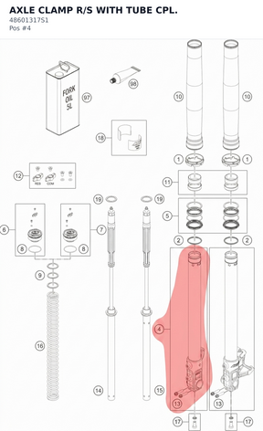Diagram preview: AXLE CLAMP R/S WITH TUBE CPL. (48601317S1)
