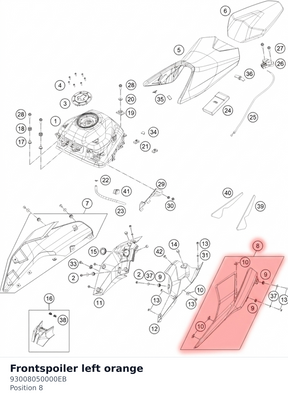 Diagram preview: Frontspoiler left orange (93008050000EB)