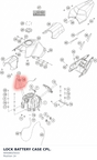 Diagram preview: LOCK BATTERY CASE CPL. (90508025033)