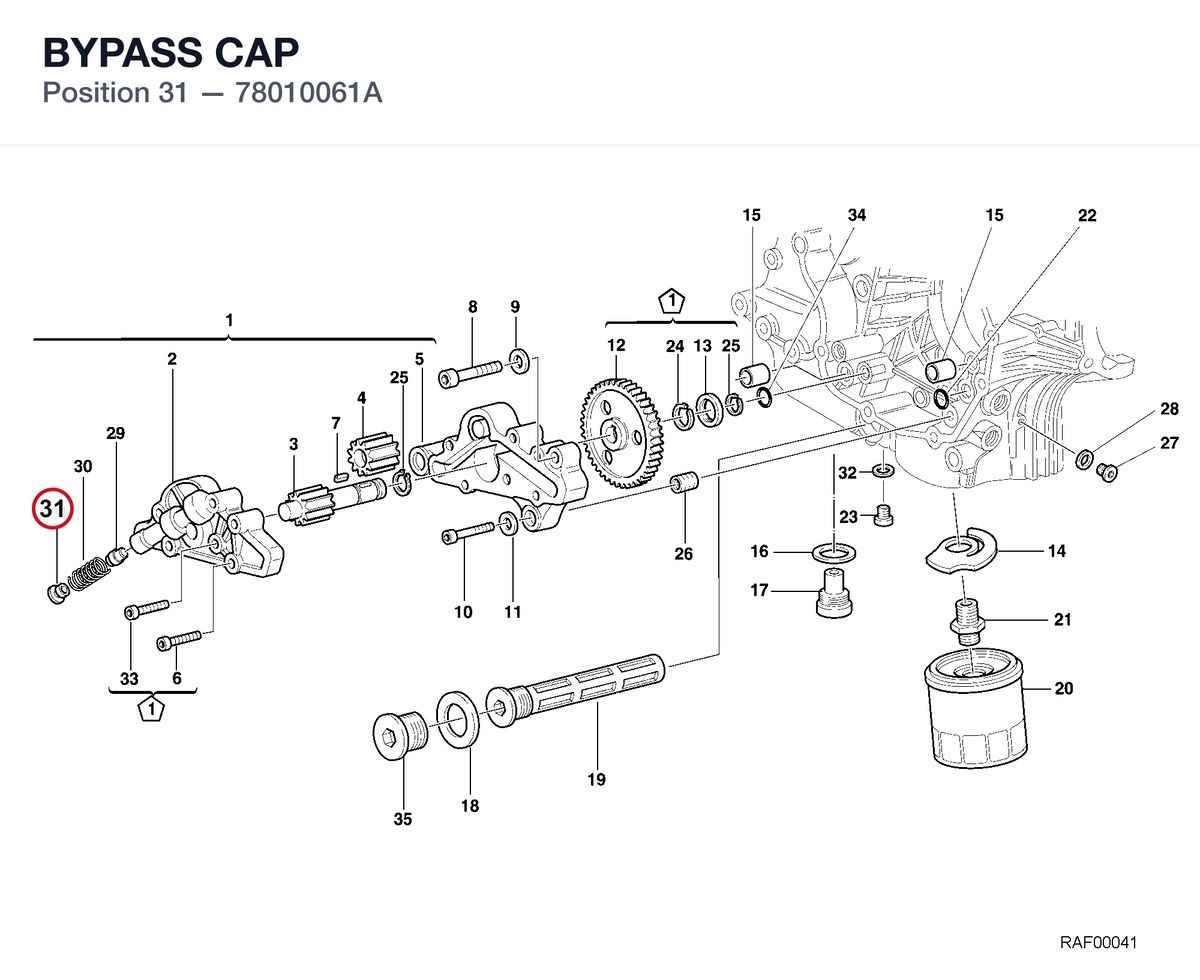 BYPASS CAP 78010061A diagram position