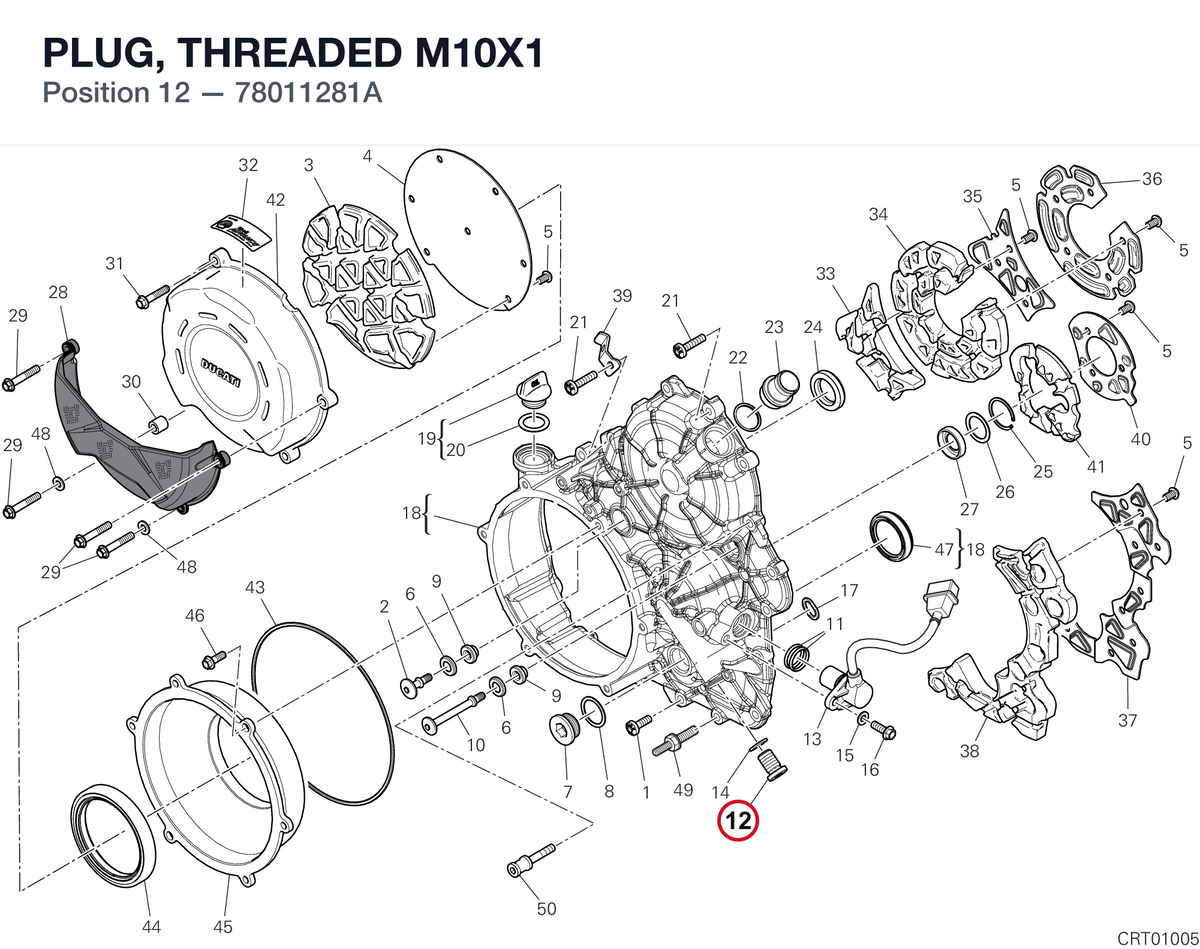 PLUG, THREADED M10X1 78011281A diagram position