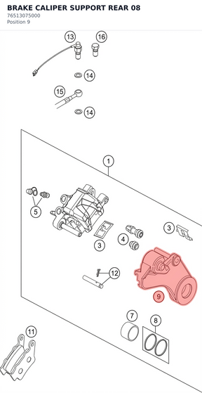 Diagram preview: BRAKE CALIPER SUPPORT REAR  08 (76513075000)