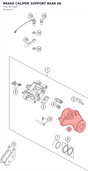 Diagram preview: BRAKE CALIPER SUPPORT REAR  08 (76513075000)