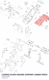 Diagram preview: LICENCE PLATE HOLDER SUPPORT LOWER FEATU (61908016000)