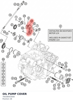 Diagram preview: OIL PUMP COVER (76038003000)