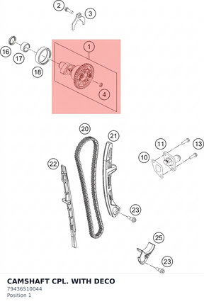 Diagram preview: CAMSHAFT CPL. WITH DECO (79436510044)