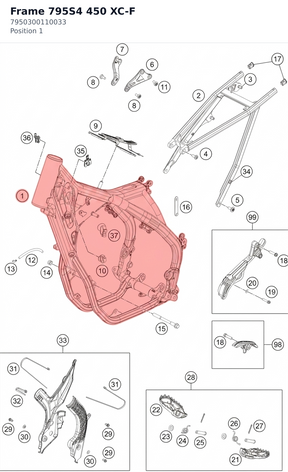 Diagram preview: Frame 795S4 450 XC-F (7950300110033)