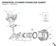 HORIZONTAL CYLINDER-CRANKCASE GASKET 78610081A diagram position