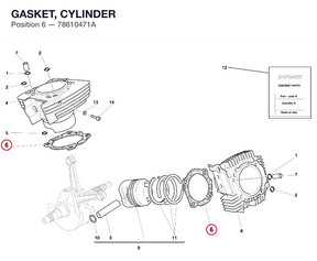 GASKET, CYLINDER 78610471A diagram position