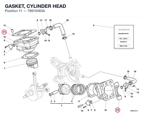 GASKET, CYLINDER HEAD 78610483A diagram position