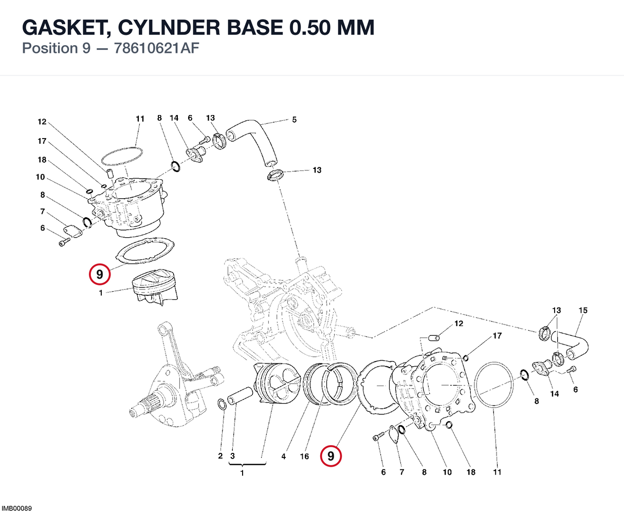 GASKET, CYLNDER BASE 0.50 MM 78610621AF diagram position