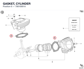 GASKET, CYLINDER 78610691A diagram position
