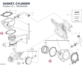 GASKET, CYLINDER 78610942AA diagram position