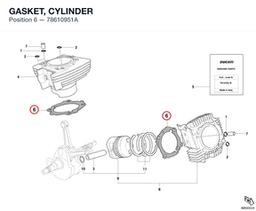 GASKET, CYLINDER 78610951A diagram position