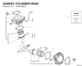 GASKET, CYLINDER HEAD 78610981A diagram position