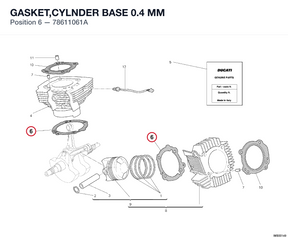 GASKET,CYLNDER BASE 0.4 MM 78611061A diagram position