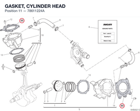 GASKET, CYLINDER HEAD 78611224A diagram position