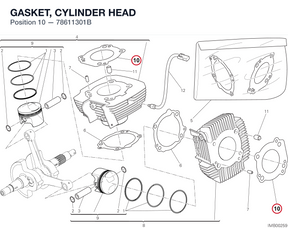 GASKET, CYLINDER HEAD 78611301B diagram position