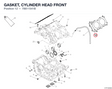 GASKET, CYLINDER HEAD FRONT 78611541B diagram position