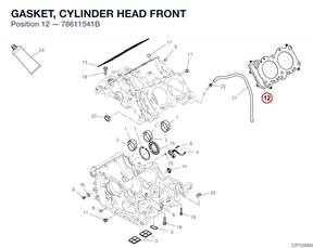 GASKET, CYLINDER HEAD FRONT 78611541B diagram position