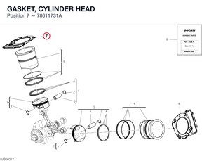 GASKET, CYLINDER HEAD 78611731A diagram position