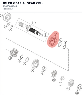 Diagram preview: IDLER GEAR 4. GEAR CPL. (79033004044)