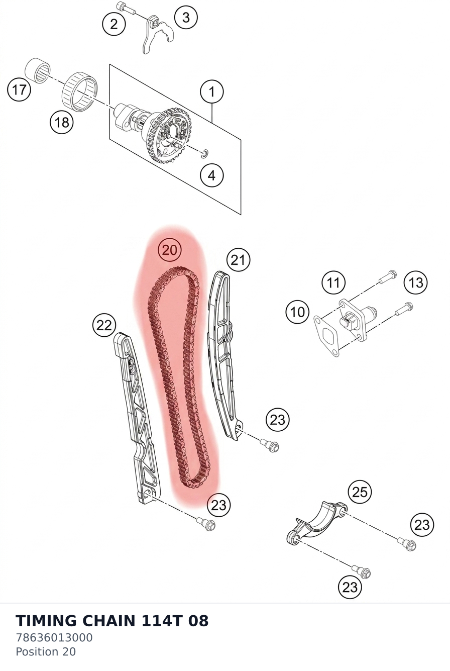 Diagram preview: TIMING CHAIN 114T 08 (78636013000)