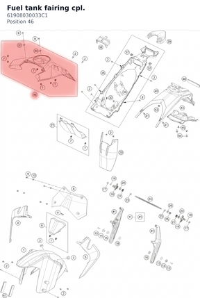 Diagram preview: Fuel tank fairing cpl. (61908030033C1)