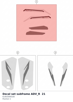 Diagram preview: Decal set subframe ADV_R  21 (61903099100)