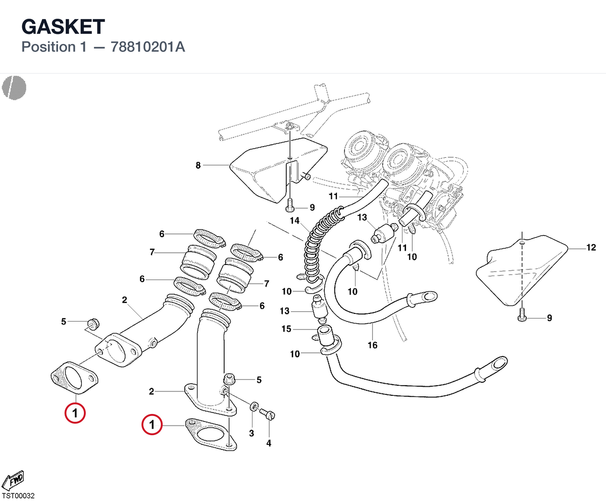 GASKET 78810201A diagram position