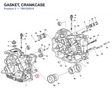 GASKET, CRANKCASE 78810291A diagram position