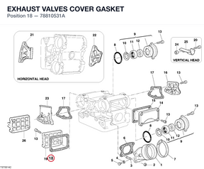 EXHAUST VALVES COVER GASKET 78810531A diagram position
