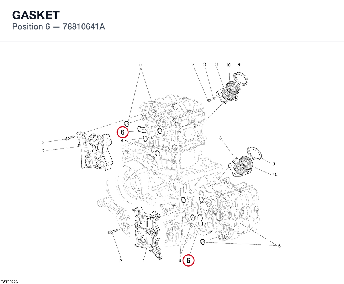 GASKET 78810641A diagram position