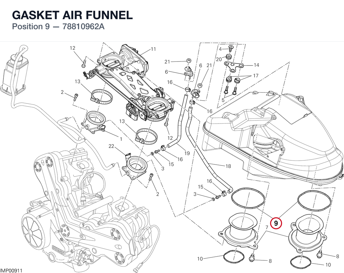 GASKET AIR FUNNEL 78810962A diagram position