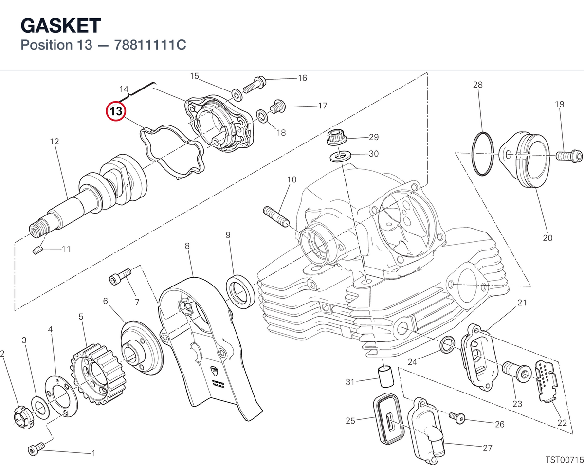 GASKET 78811111C diagram position