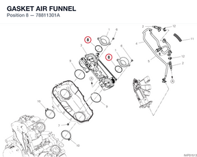 GASKET AIR FUNNEL 78811301A diagram position