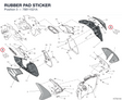 RUBBER PAD STICKER 78811521A diagram position