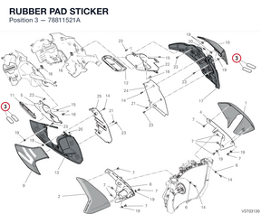 RUBBER PAD STICKER 78811521A diagram position