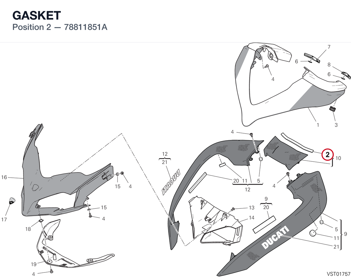 GASKET 78811851A diagram position