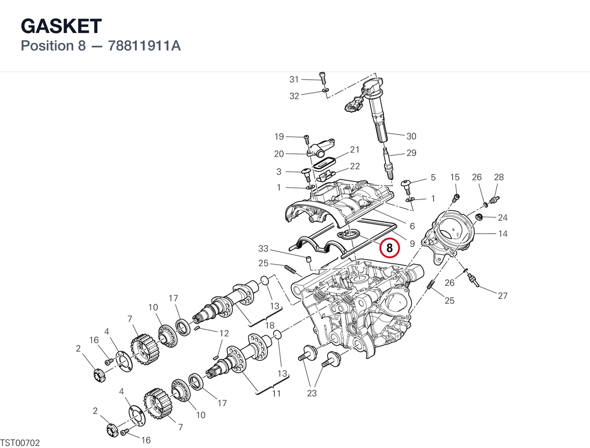 GASKET 78811911A diagram position