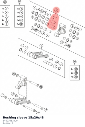 Diagram preview: Bushing sleeve 15x20x48 (54603081000)