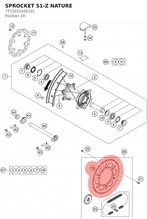 Diagram preview: SPROCKET 51-Z NATURE (7771015105101)