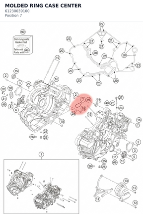Diagram preview: MOLDED RING CASE CENTER (61230039100)