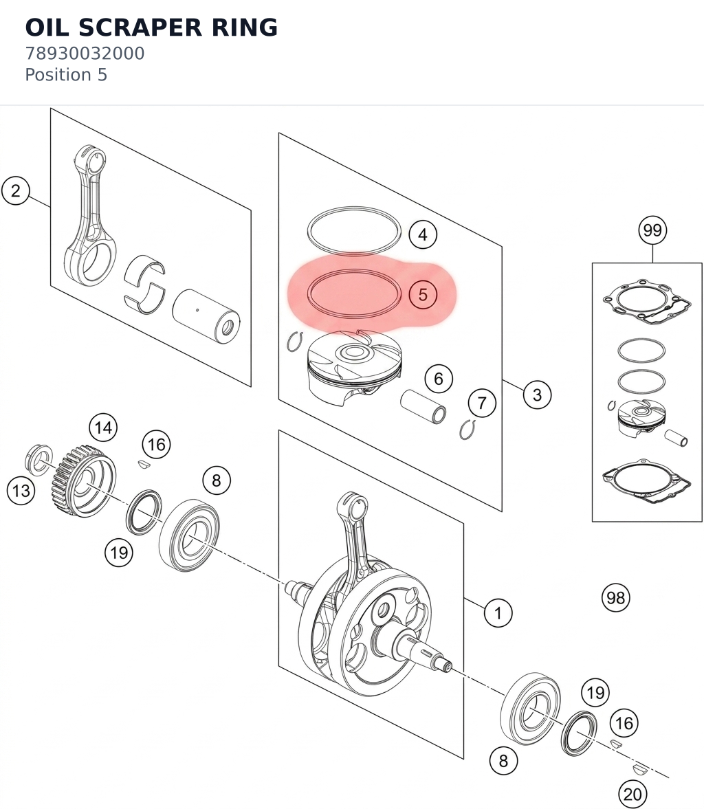 Diagram preview: OIL SCRAPER RING (78930032000)
