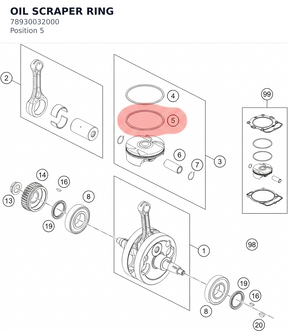 Diagram preview: OIL SCRAPER RING (78930032000)