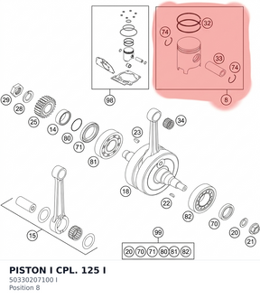 Diagram preview: PISTON I CPL. 125 I (50330207100 I)